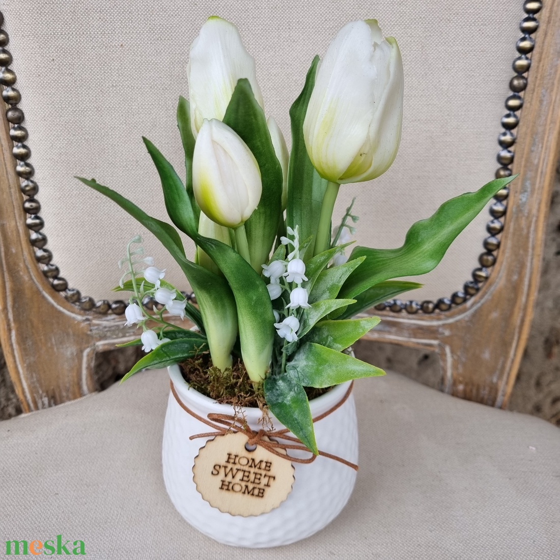 Tulipános asztaldísz - otthon & életmód - dekoráció - asztal és polc dekoráció - asztaldísz - Meska.hu