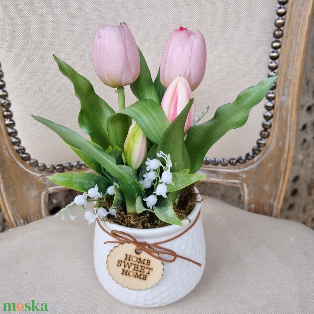 Tulipános asztaldísz - otthon & életmód - dekoráció - asztal és polc dekoráció - asztaldísz - Meska.hu