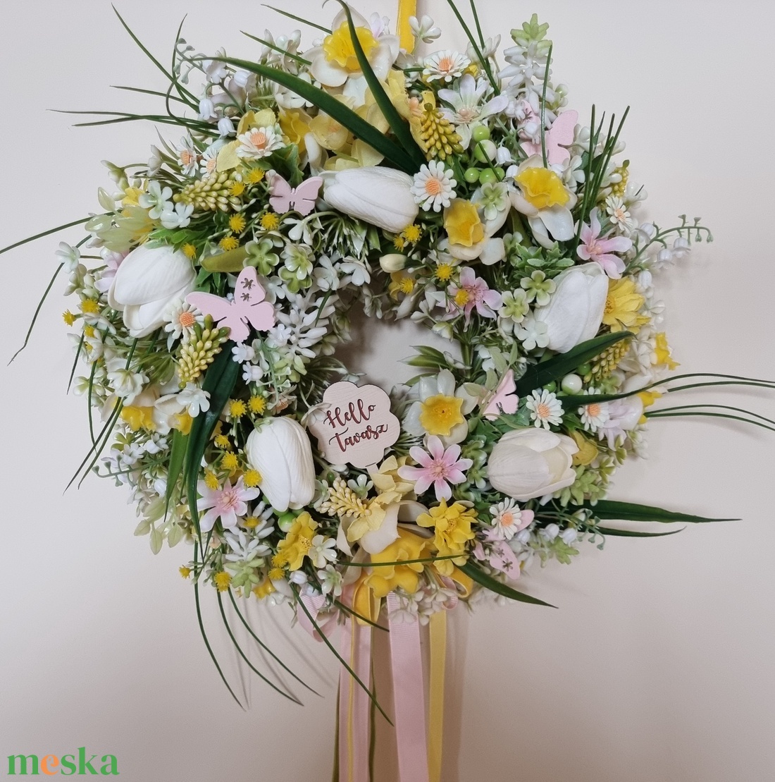 Tavaszi ajtódísz - otthon & életmód - dekoráció - ajtó- és ablak dekoráció - ajtódísz & kopogtató - Meska.hu