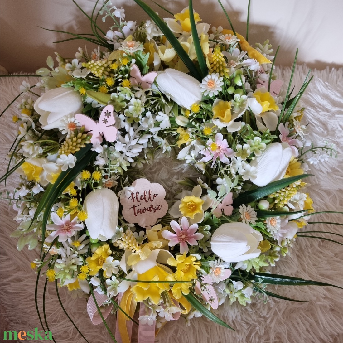 Tavaszi ajtódísz - otthon & életmód - dekoráció - ajtó- és ablak dekoráció - ajtódísz & kopogtató - Meska.hu