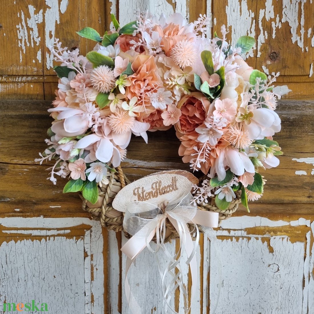 Virágos ajtódísz - otthon & életmód - dekoráció - ajtó- és ablak dekoráció - ajtódísz & kopogtató - Meska.hu