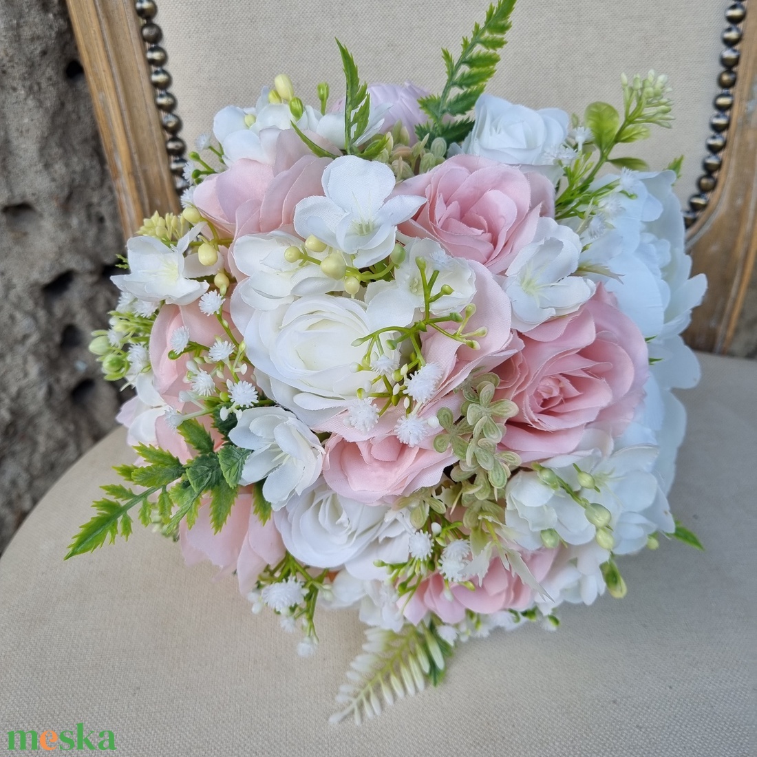 Menyasszonyi csokor púder - esküvő - menyasszonyi- és dobócsokor - Meska.hu