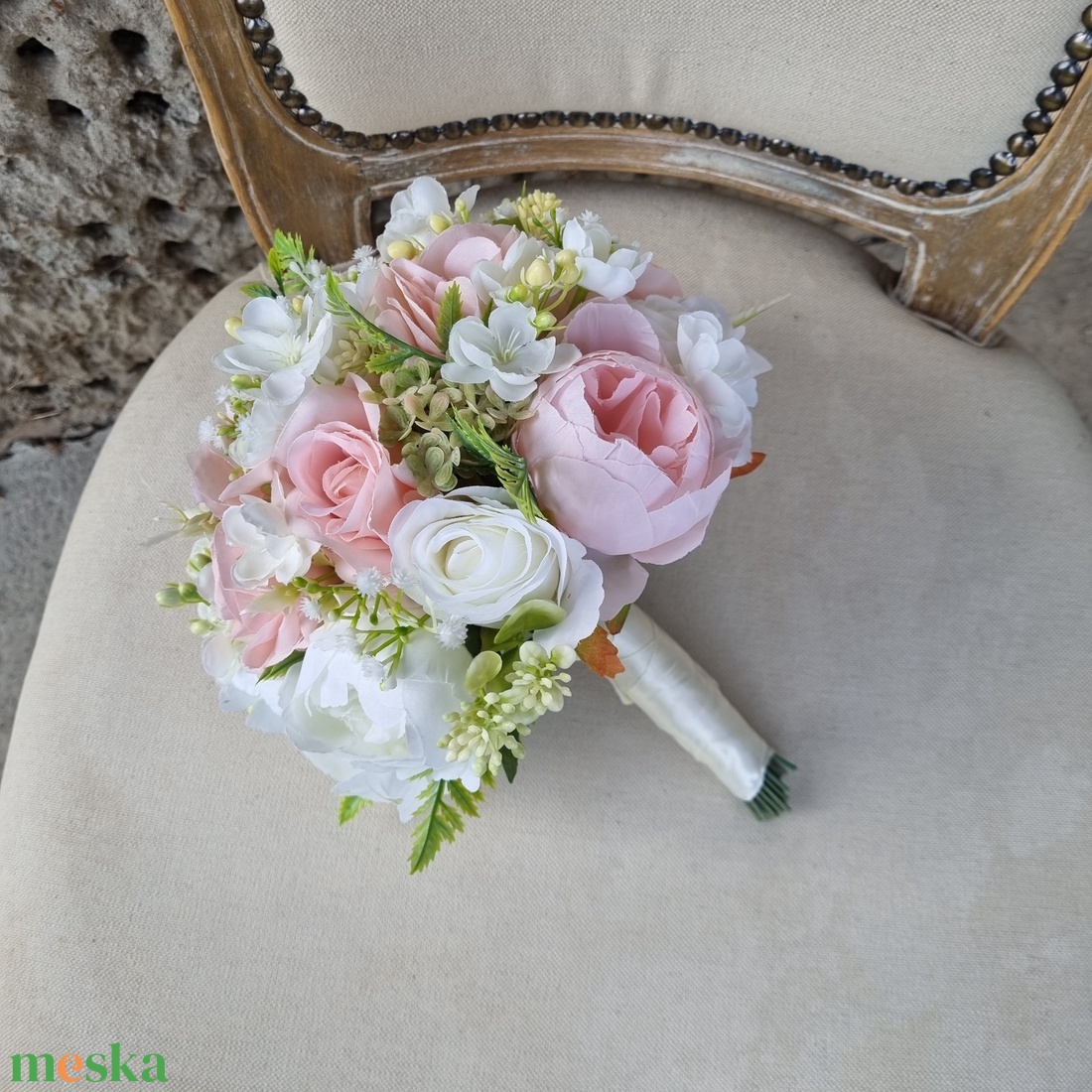 Menyasszonyi csokor púder - esküvő - menyasszonyi- és dobócsokor - Meska.hu