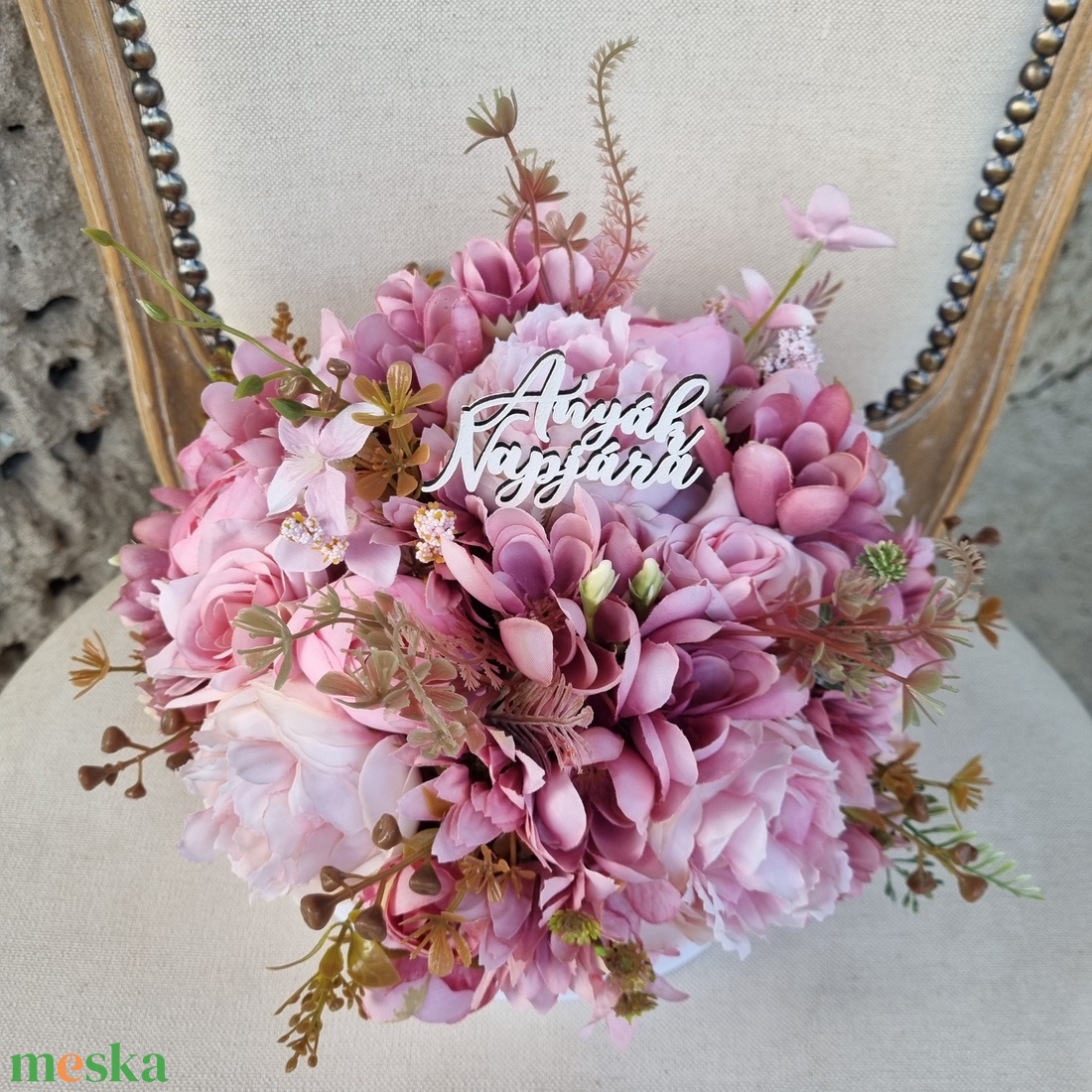 Anyák napi virágbox - otthon & életmód - dekoráció - asztal és polc dekoráció - asztaldísz - Meska.hu