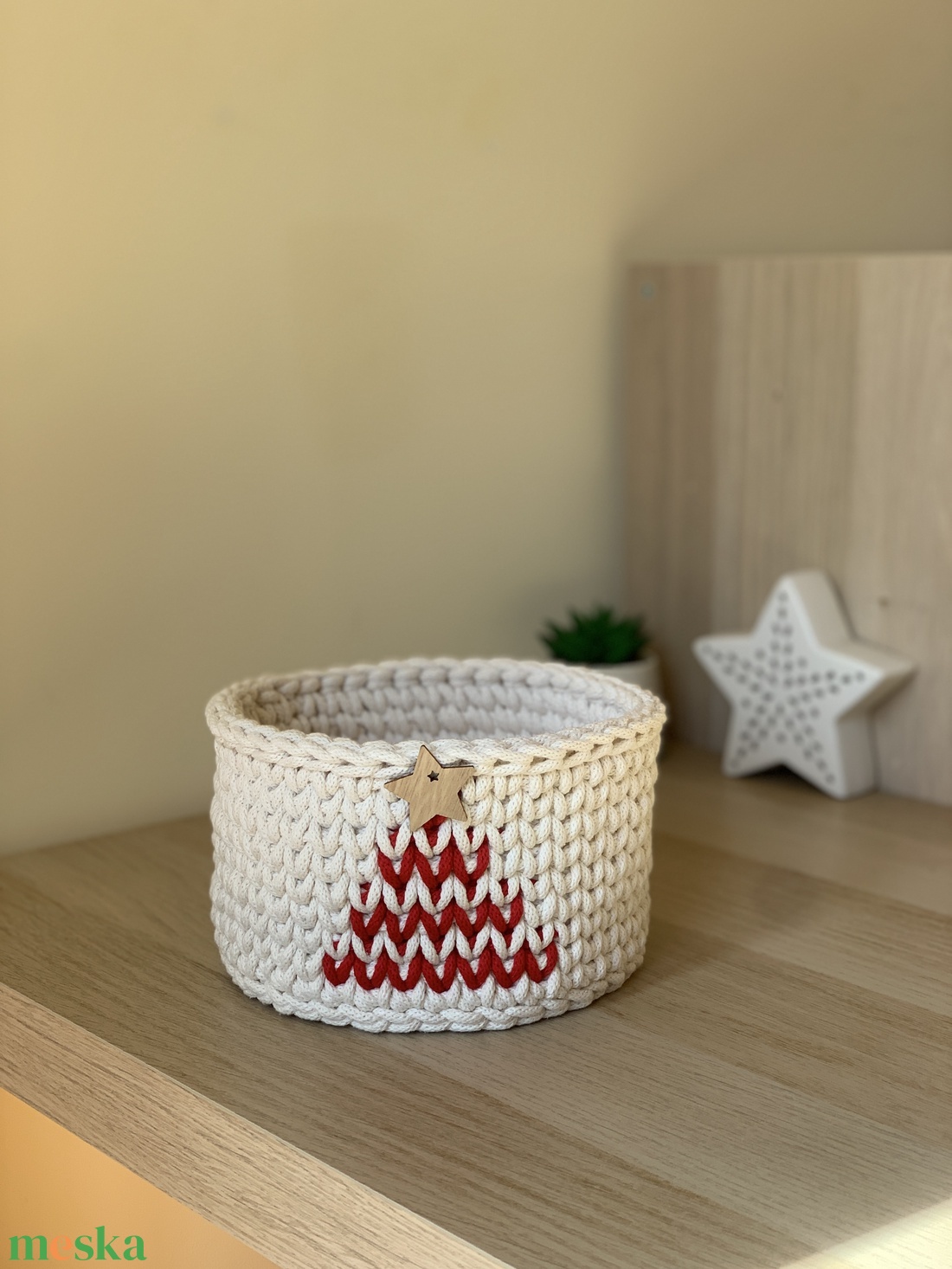 Karácsonyfás kosar - otthon & életmód - tárolás & rendszerezés - tárolókosár - Meska.hu