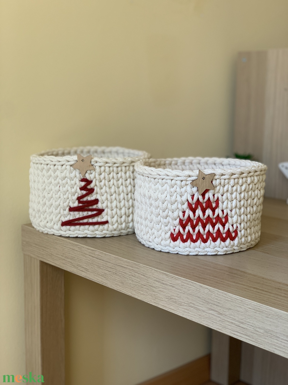 Karácsonyfás kosar - otthon & életmód - tárolás & rendszerezés - tárolókosár - Meska.hu