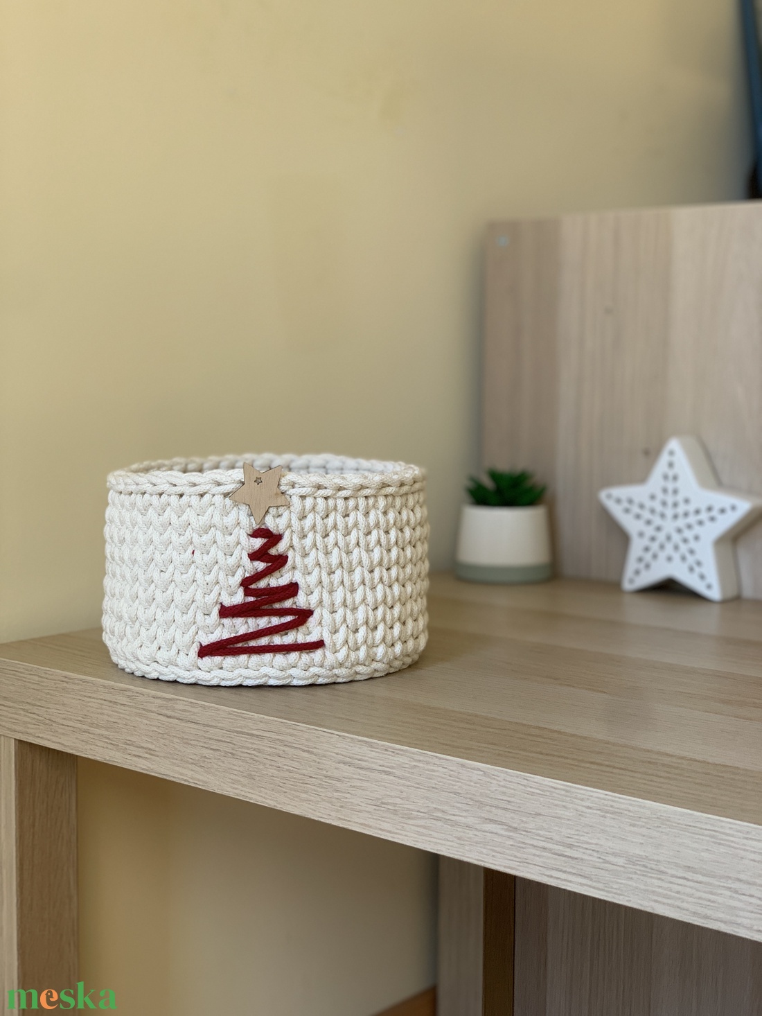 Karácsonyfás kosar - otthon & életmód - tárolás & rendszerezés - tárolókosár - Meska.hu