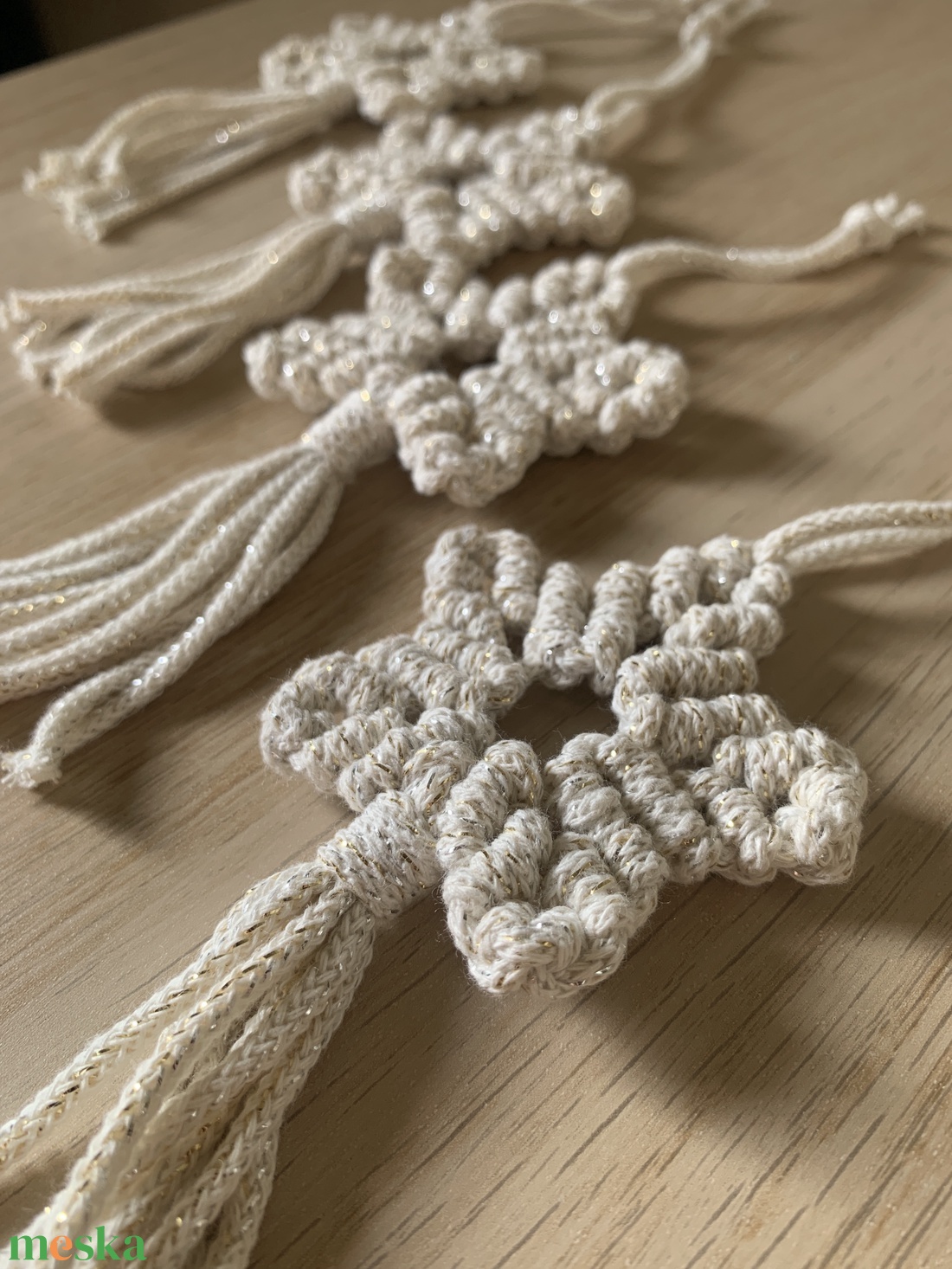 Makramé csillag dísz - karácsony - karácsonyi lakásdekoráció - karácsonyfadíszek - Meska.hu