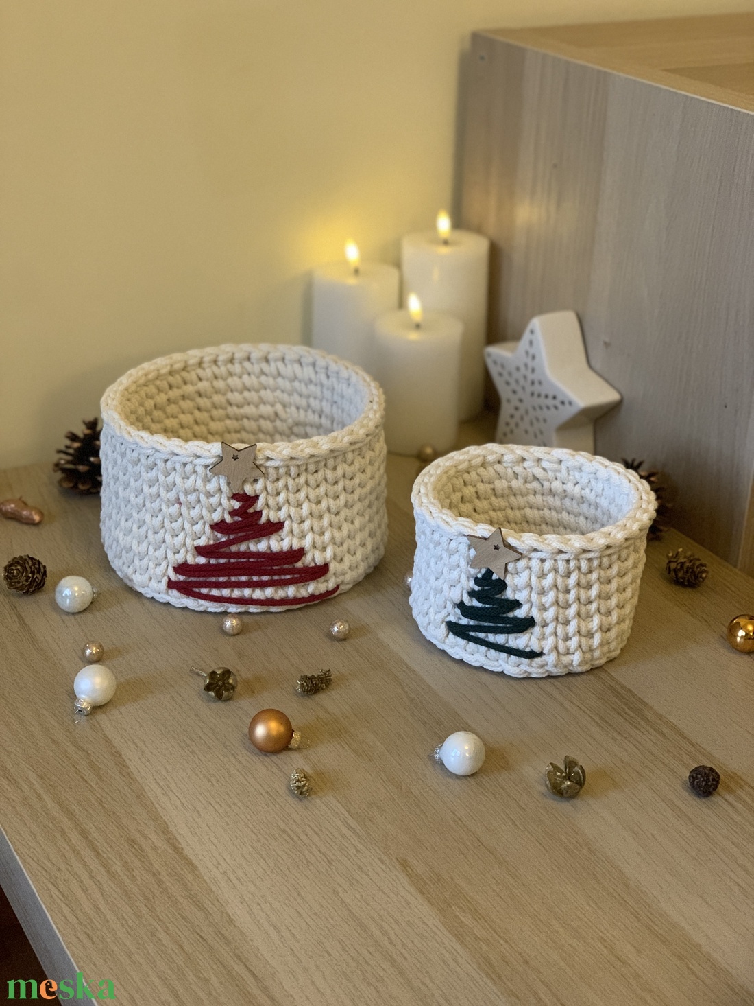 Karácsonyfás kosár - rendelésre - otthon & életmód - tárolás & rendszerezés - tárolókosár - Meska.hu