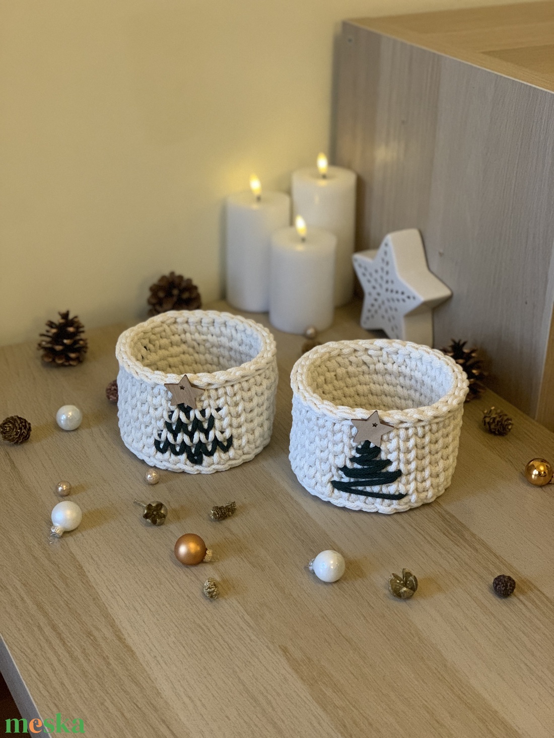 Karácsonyfás kosár - rendelésre - otthon & életmód - tárolás & rendszerezés - tárolókosár - Meska.hu