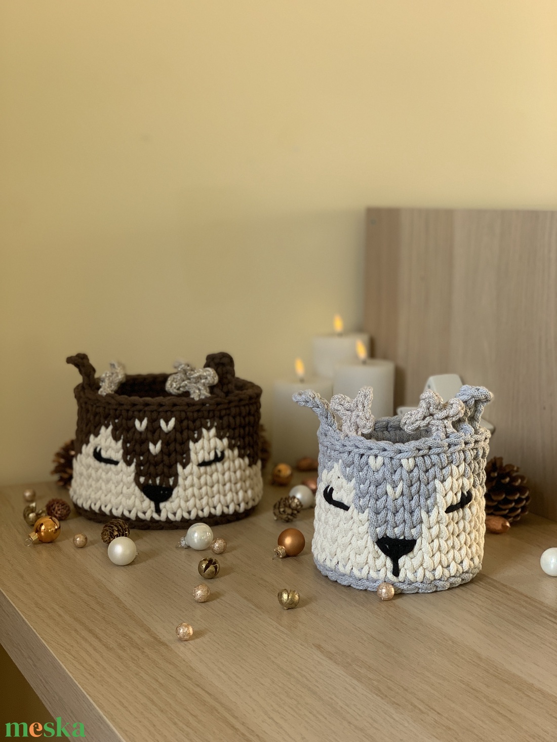 Szarvasos kosár - otthon & életmód - babaszoba, gyerekszoba - babaszoba dekoráció - Meska.hu