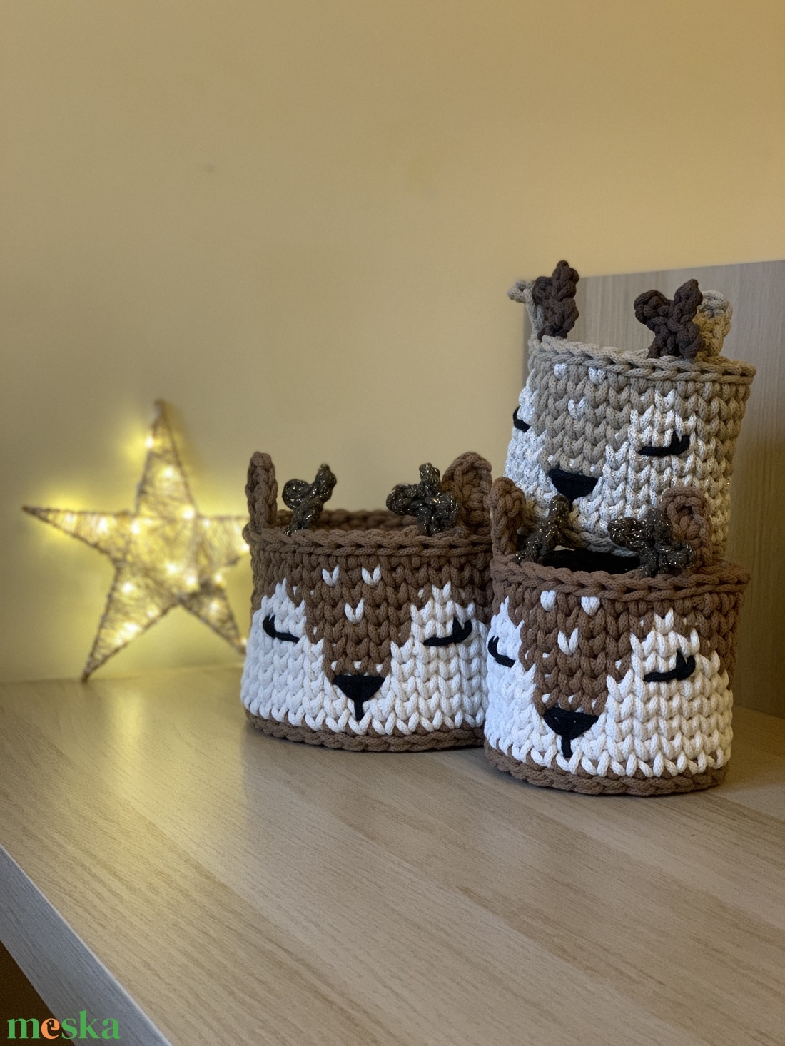 Szarvasos kosár 2+1, fenyős kosár 1 csomag - otthon & életmód - babaszoba, gyerekszoba - babaszoba dekoráció - Meska.hu