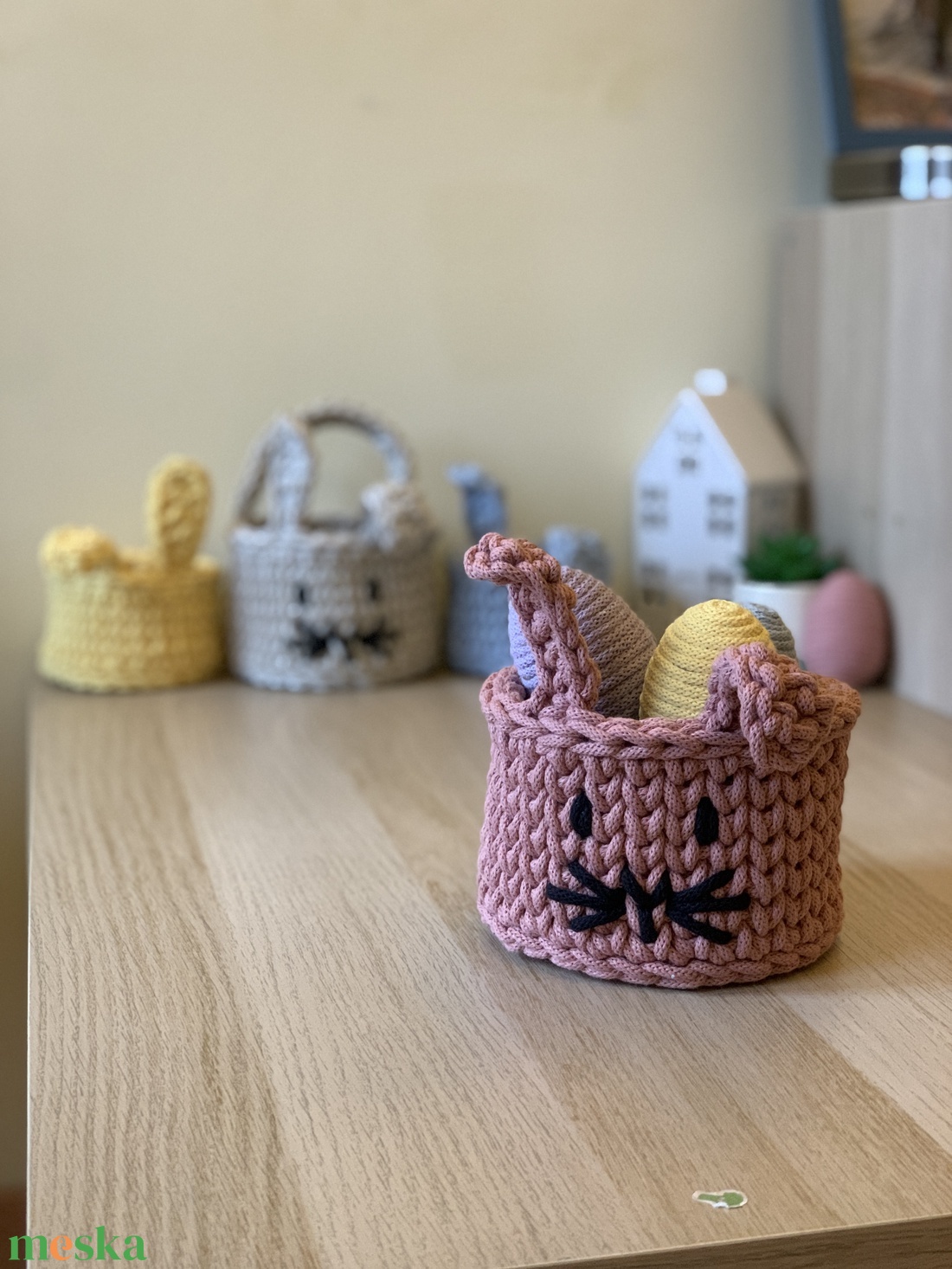 Nyuszi kosár - otthon & életmód - tárolás & rendszerezés - tárolókosár - Meska.hu