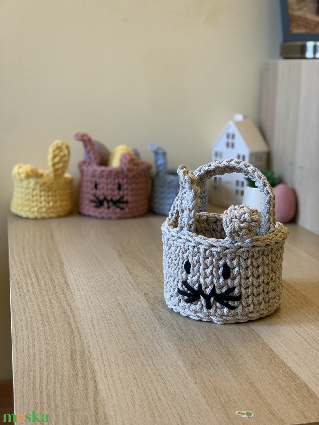 Nyuszi kosár - otthon & életmód - tárolás & rendszerezés - tárolókosár - Meska.hu