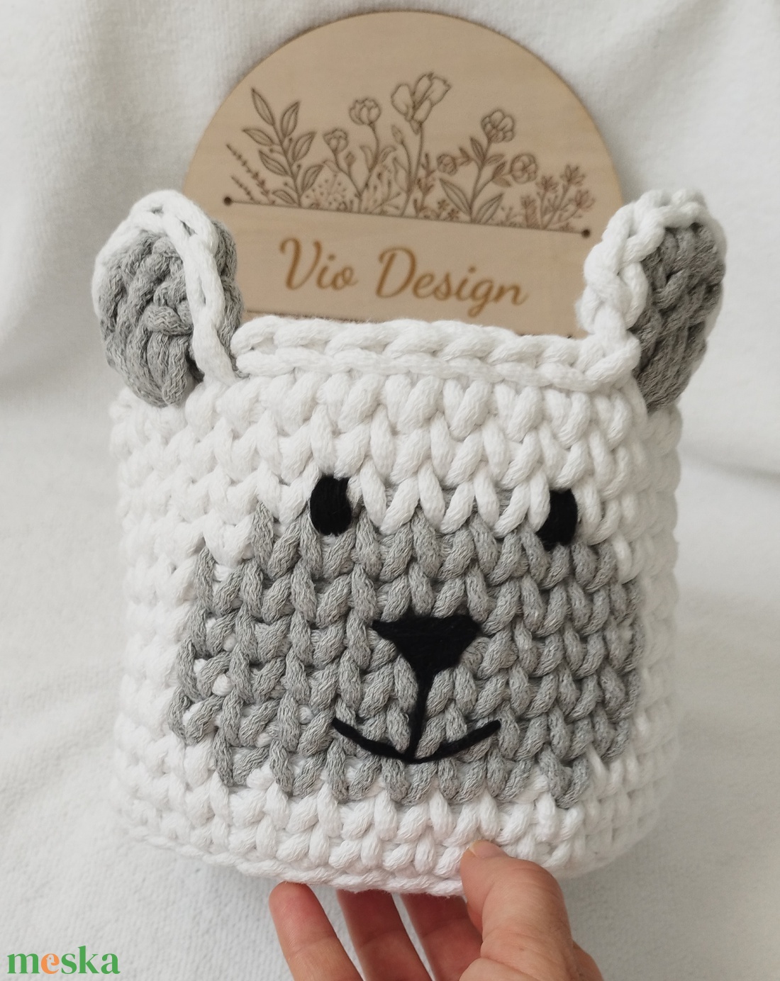 Horgolt macis tároló/kosár  - otthon & életmód - dekoráció - asztal és polc dekoráció - horgolt & csipketerítő - Meska.hu