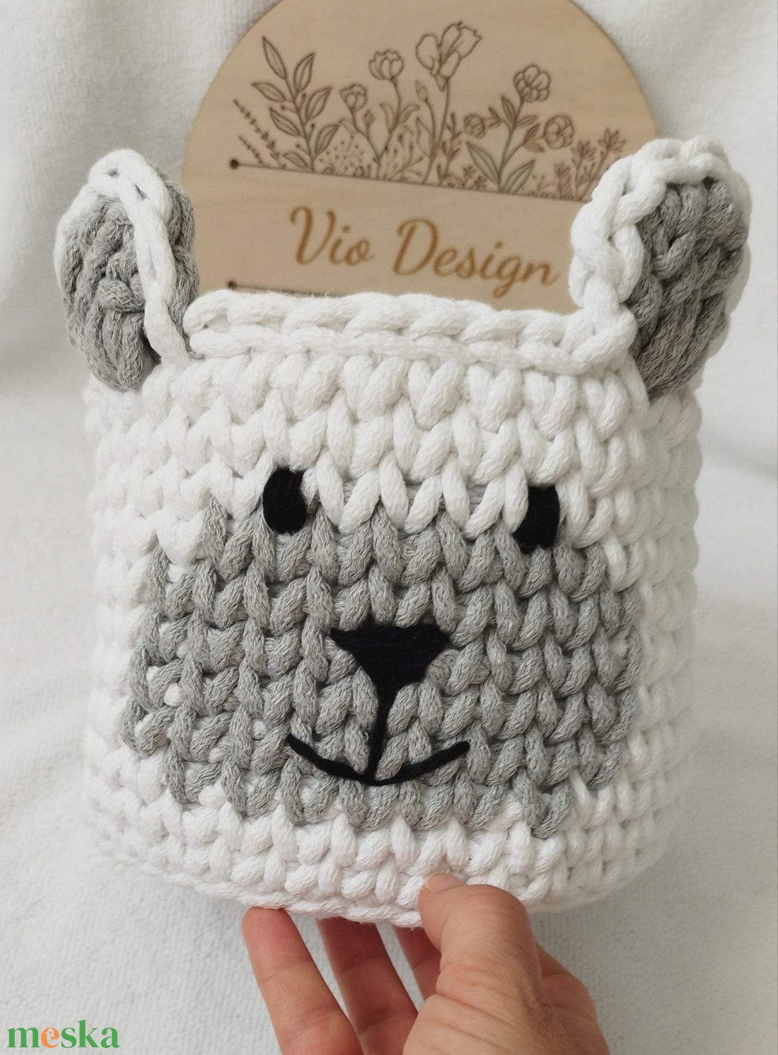 Horgolt macis tároló/kosár  - otthon & életmód - dekoráció - asztal és polc dekoráció - horgolt & csipketerítő - Meska.hu