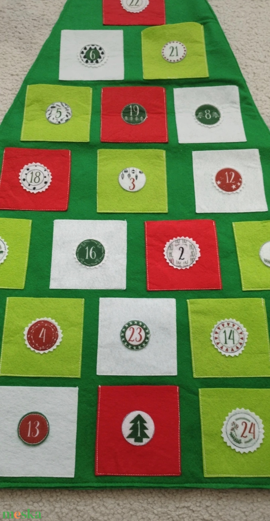 Filc adventi naptár  - karácsony - adventi díszek - adventi naptár - Meska.hu
