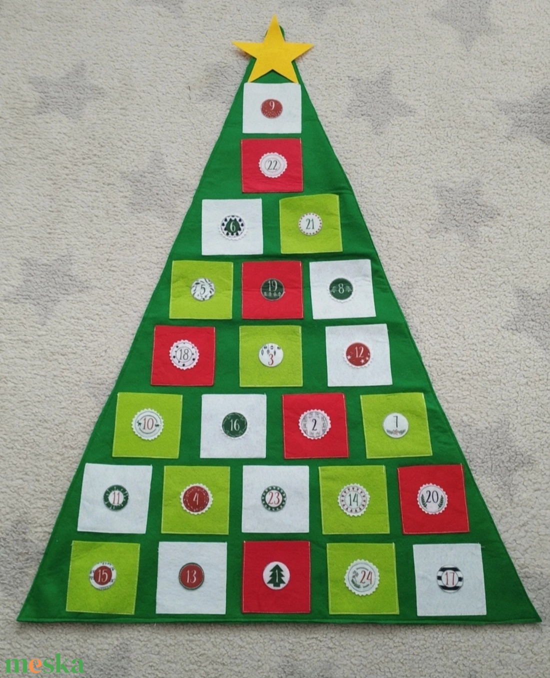 Filc adventi naptár  - karácsony - adventi díszek - adventi naptár - Meska.hu