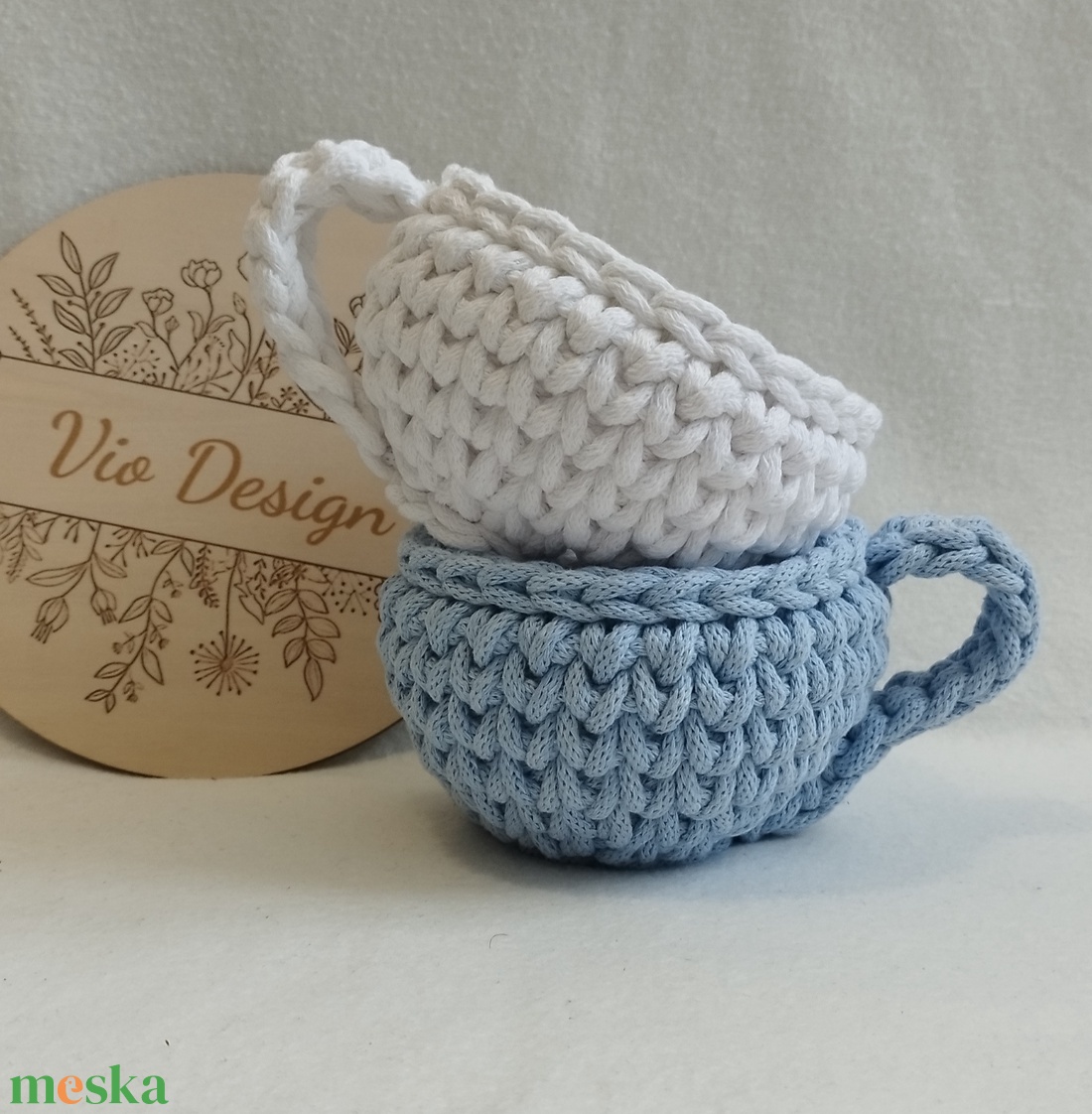 Horgolt csésze  - otthon & életmód - dekoráció - asztal és polc dekoráció - horgolt & csipketerítő - Meska.hu