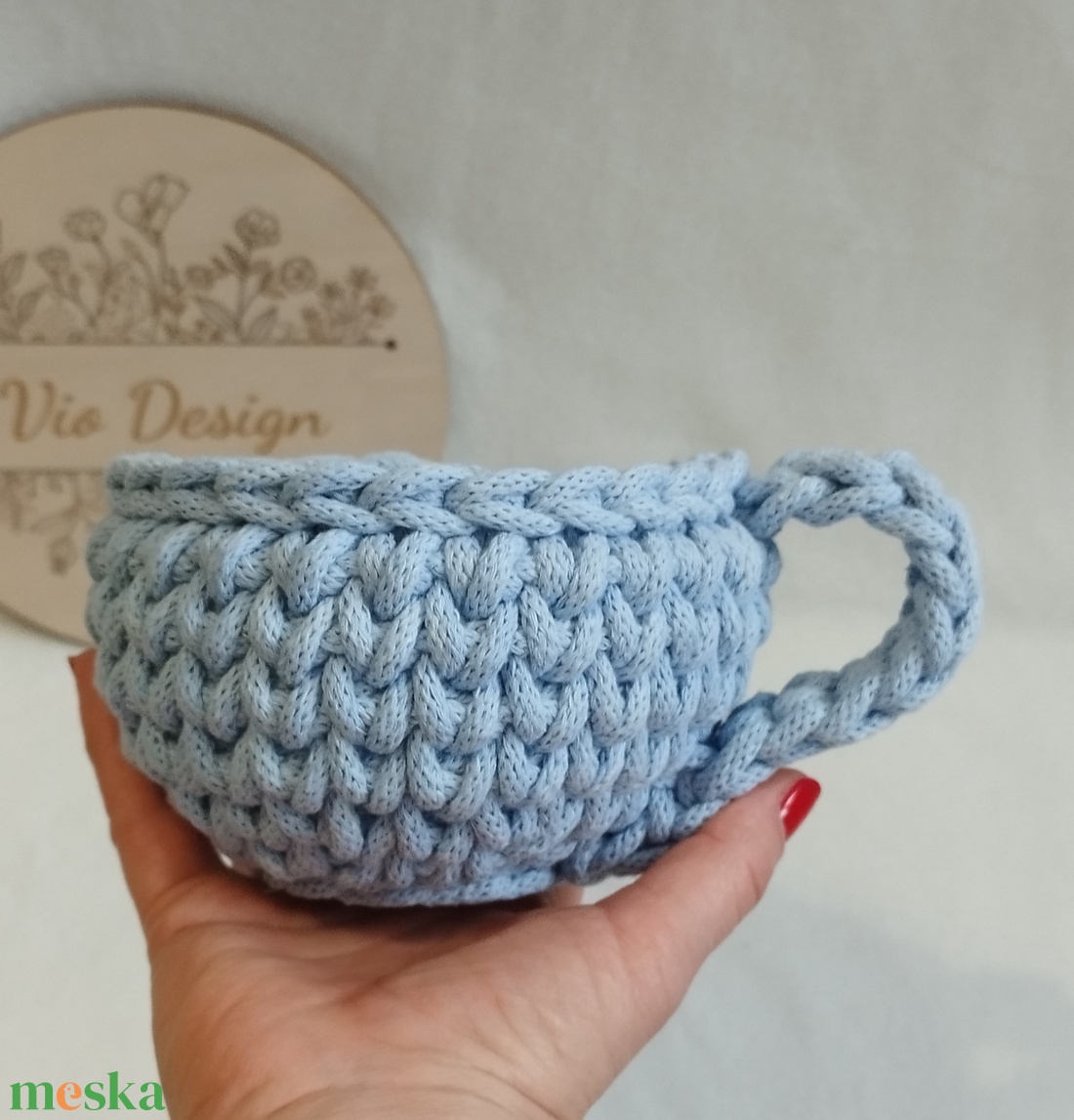 Horgolt csésze  - otthon & életmód - dekoráció - asztal és polc dekoráció - horgolt & csipketerítő - Meska.hu