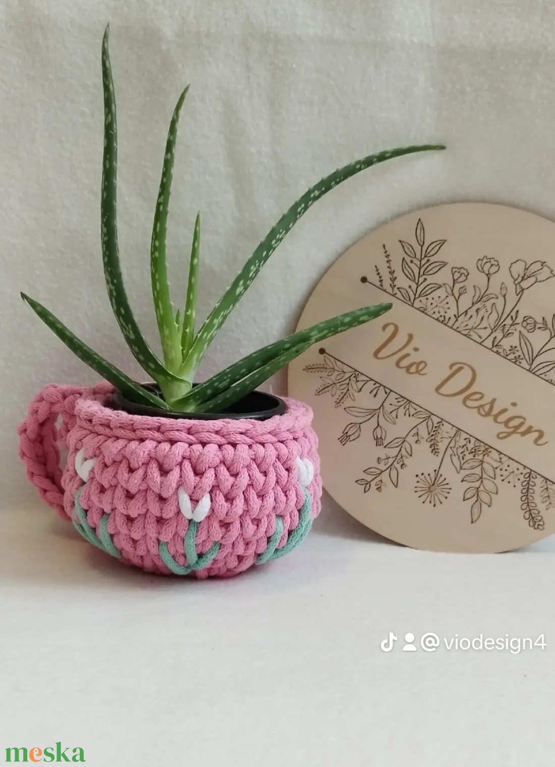 Horgolt csésze, tároló  - otthon & életmód - tárolás & rendszerezés - asztali telefontartó - Meska.hu