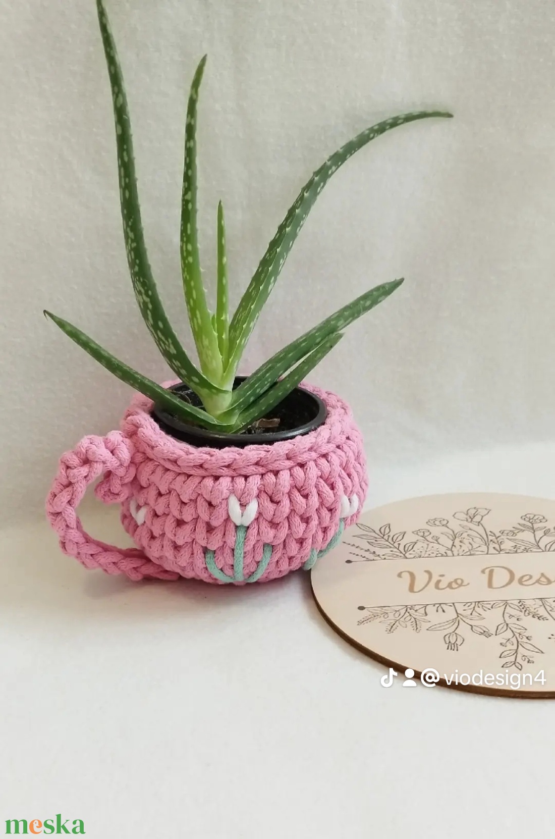 Horgolt csésze, tároló  - otthon & életmód - tárolás & rendszerezés - asztali telefontartó - Meska.hu