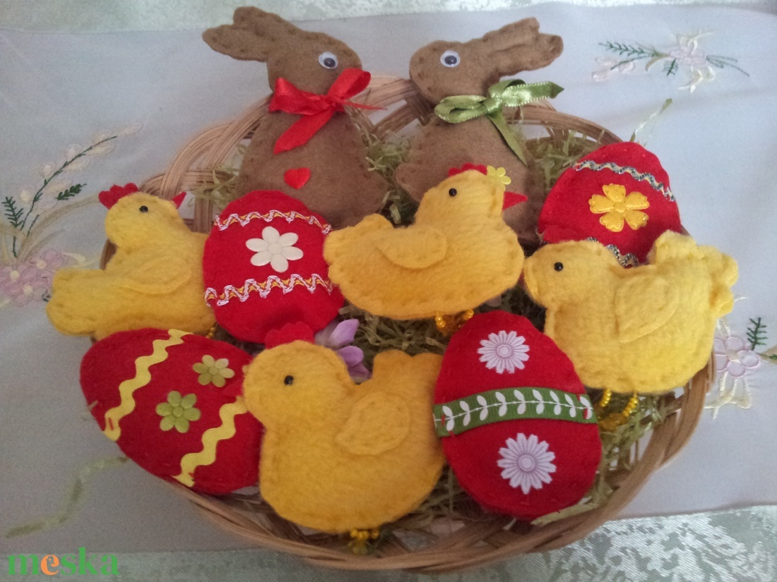 Húsvéti nyuszitál/barkadíszek - otthon & életmód - dekoráció - asztal és polc dekoráció - asztaldísz - Meska.hu