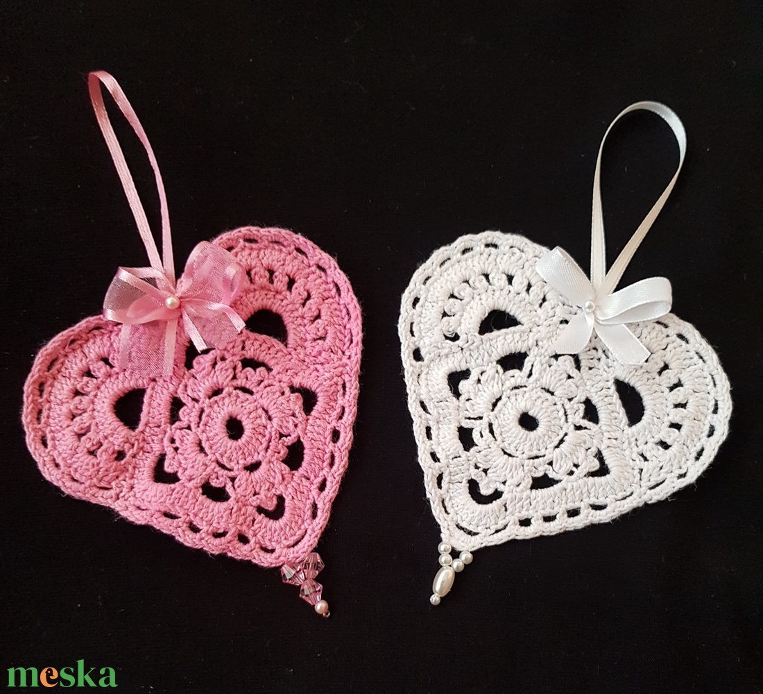 Szív dekoráció horgolt - esküvő - dekoráció - helyszíni dekor - Meska.hu Szív dekoráció horgolt - esküvő - dekoráció - helyszíni dekor - Meska.hu
