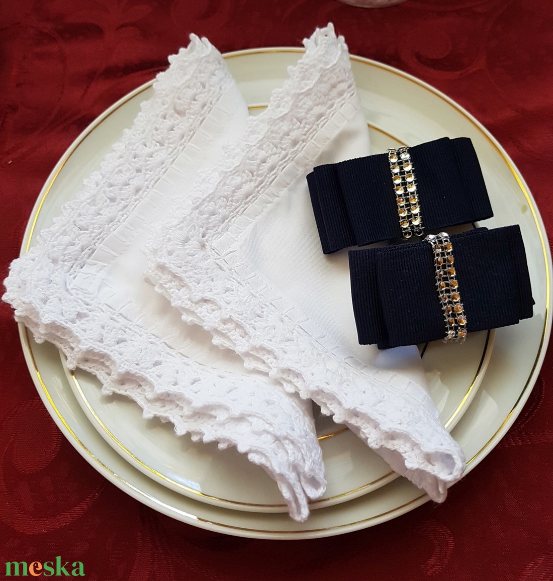 Ünnepi textil szalvéta szalvétagyűrűvel - otthon & életmód - konyhafelszerelés, tálalás - tálalás - szalvétatartó, szalvétagyűrű - Meska.hu Ünnepi textil szalvéta szalvétagyűrűvel - otthon & életmód - konyhafelszerelés, tálalás - tálalás - szalvétatartó, szalvétagyűrű - Meska.hu