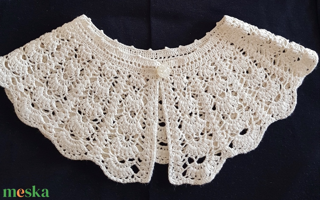 Horgolt körgallér beige színű - ékszer - nyaklánc - nyakpánt, gallér - Meska.hu Horgolt körgallér beige színű - ékszer - nyaklánc - nyakpánt, gallér - Meska.hu