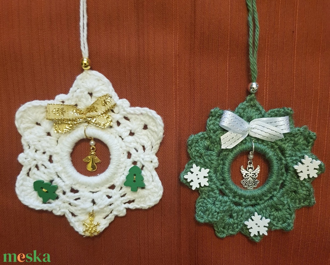 Karácsonyfadísz/ajándékkísérő/ajtó-ablak dísz  horgolt  - karácsony - karácsonyi lakásdekoráció - karácsonyfadíszek - Meska.hu Karácsonyfadísz/ajándékkísérő/ajtó-ablak dísz  horgolt  - karácsony - karácsonyi lakásdekoráció - karácsonyfadíszek - Meska.hu