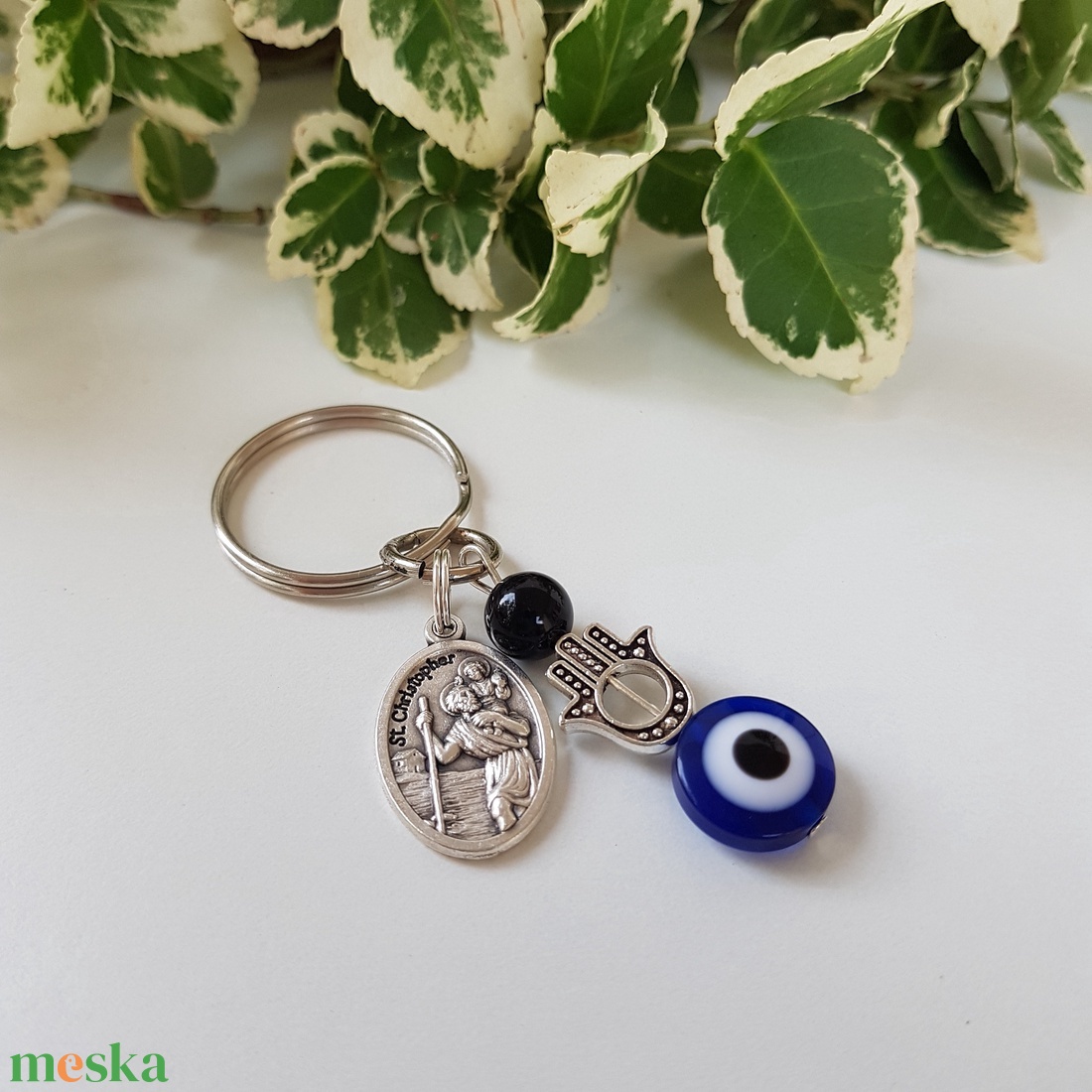 Utazók amulettje - Szent Kristóf, védőszem és Fatima keze talizmánnal - táska & tok - kulcstartó & táskadísz - kulcstartó - Meska.hu Utazók amulettje - Szent Kristóf, védőszem és Fatima keze talizmánnal - táska & tok - kulcstartó & táskadísz - kulcstartó - Meska.hu