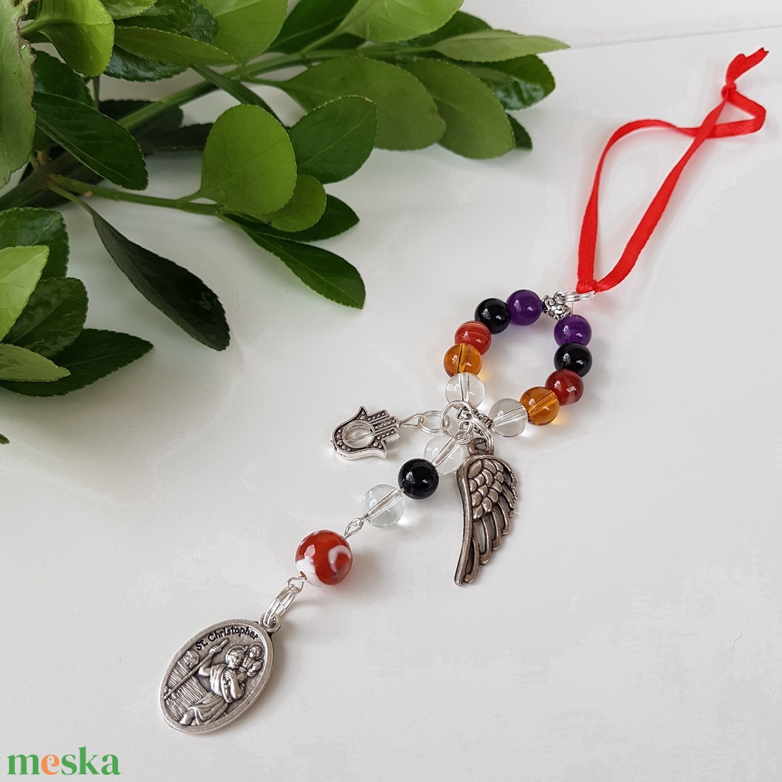 Autós amulett - Szent Kristóf védő talizmán - védelmező ásványokkal - táska & tok - kulcstartó & táskadísz - kulcstartó - Meska.hu Autós amulett - Szent Kristóf védő talizmán - védelmező ásványokkal - táska & tok - kulcstartó & táskadísz - kulcstartó - Meska.hu