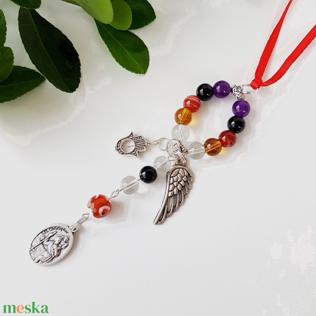 Autós amulett - Szent Kristóf védő talizmán - védelmező ásványokkal - táska & tok - kulcstartó & táskadísz - kulcstartó - Meska.hu Autós amulett - Szent Kristóf védő talizmán - védelmező ásványokkal - táska & tok - kulcstartó & táskadísz - kulcstartó - Meska.hu