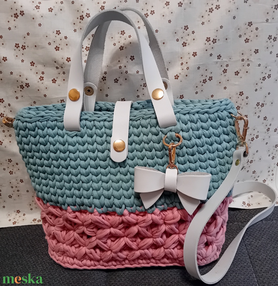 Pólófonalból horgolt táska - táska & tok - kézitáska & válltáska - alkalmi táska - Meska.hu