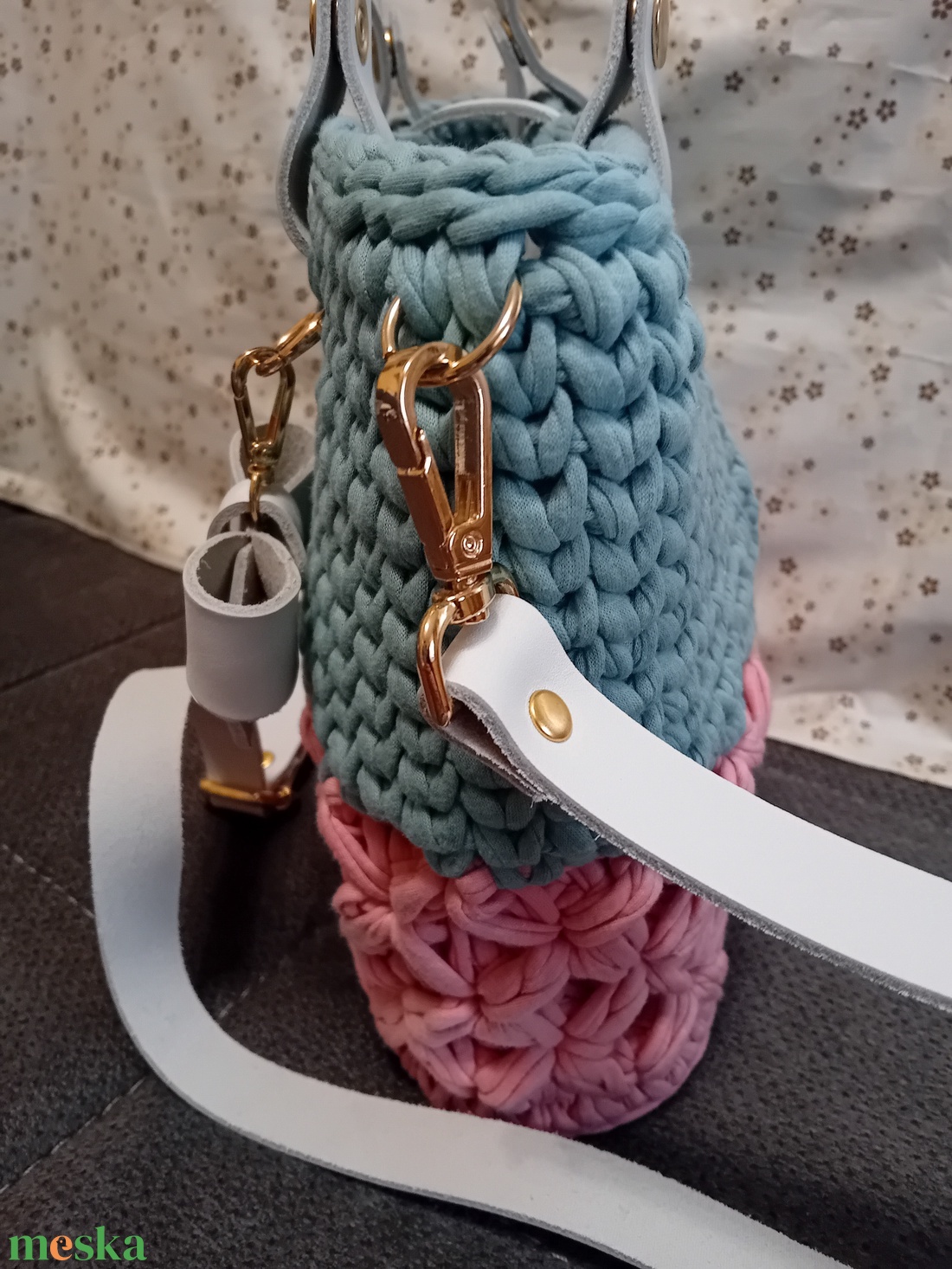 Pólófonalból horgolt táska - táska & tok - kézitáska & válltáska - alkalmi táska - Meska.hu