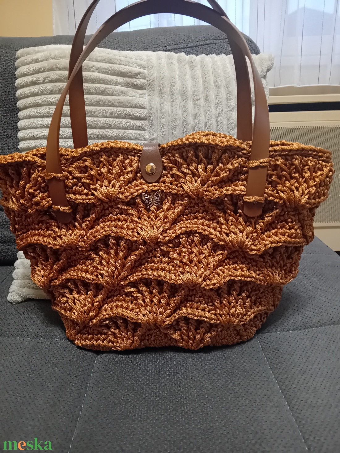 Polieszter zsinórfonalból horgolt táskais válltáska - táska & tok - kézitáska & válltáska - alkalmi táska - Meska.hu
