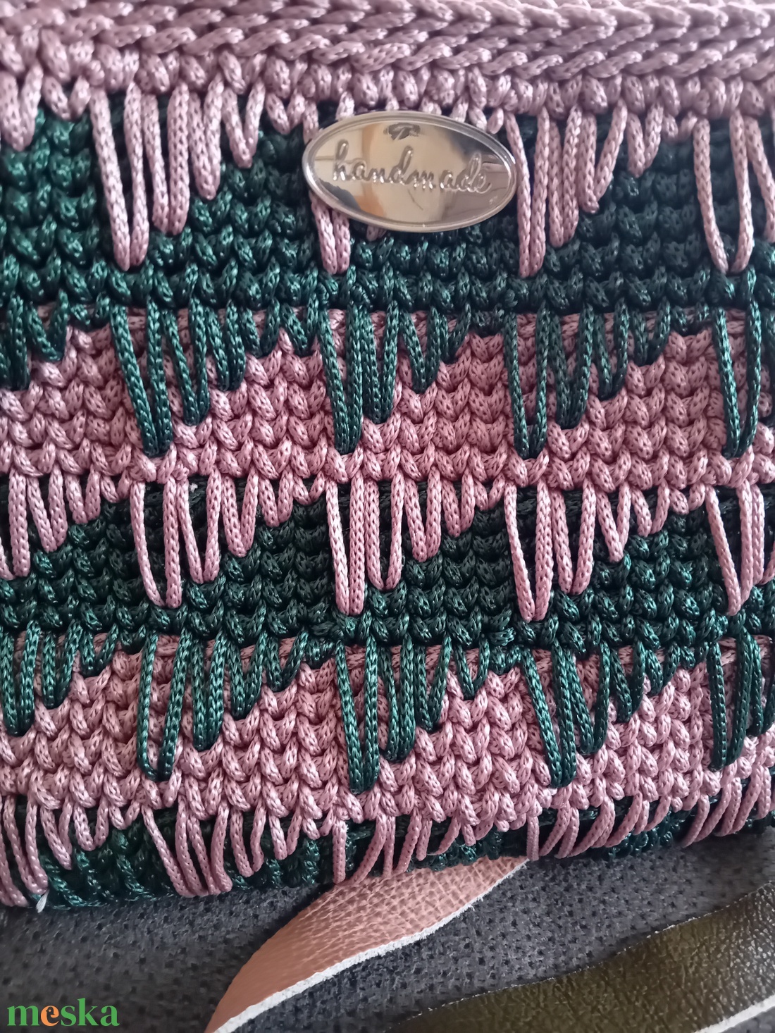 Polieszter zsinórfonalból horgolt válltáska válltáska - táska & tok - kézitáska & válltáska - alkalmi táska - Meska.hu
