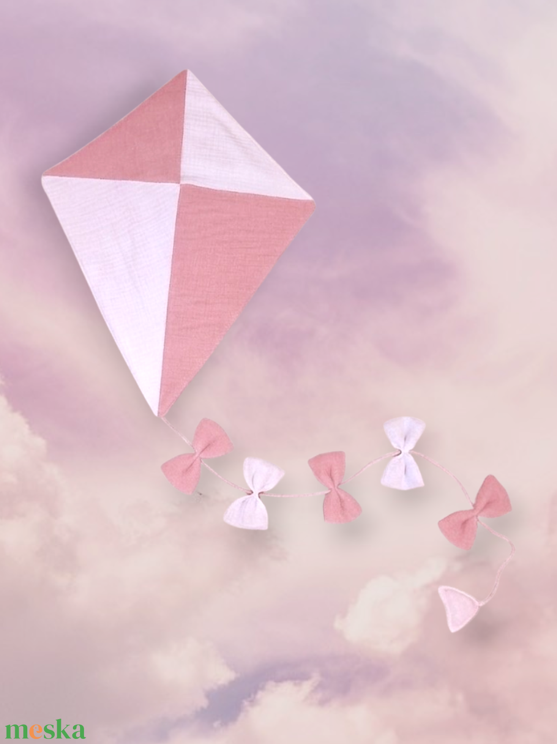 Fali dekoráció papírsárkány  - baba - mama - babaszoba dekoráció - babaszoba füzér, girland  - Meska.hu