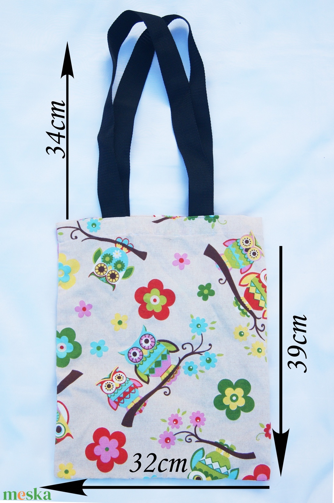 Baglyos hosszú fülű bevásárlótáska - táska & tok - bevásárlás & shopper táska - shopper, textiltáska, szatyor - Meska.hu