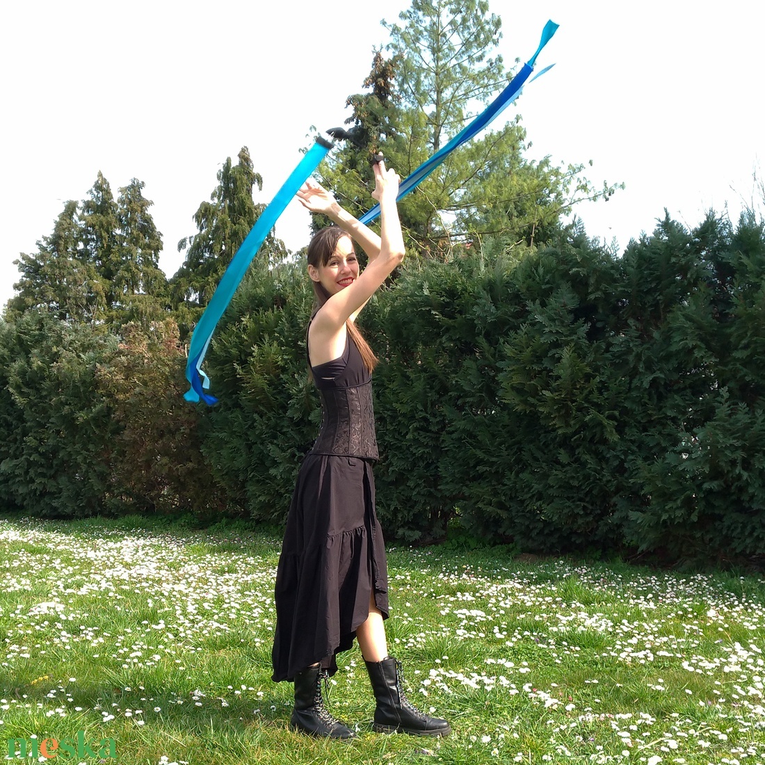 Kézműves Meteor/ Poi cserélhető szalagos  (150cm-es magasságtól) - játék & sport - készségfejlesztő és logikai játék - montessori szivárvány, waldorf játékok - Meska.hu