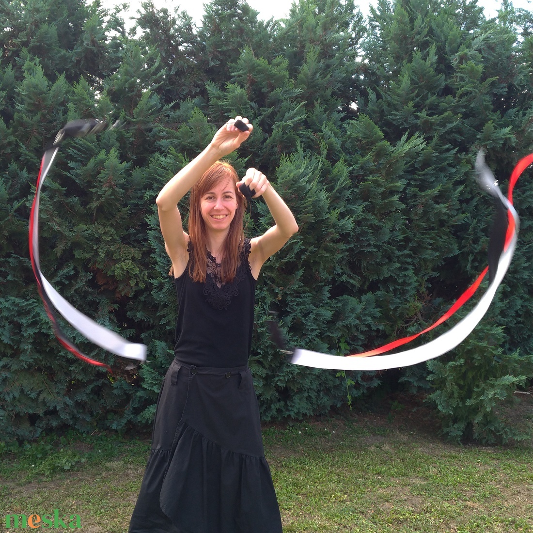 Kézműves Meteor/ Poi cserélhető szalagos  (150cm-es magasságtól) - játék & sport - készségfejlesztő és logikai játék - montessori szivárvány, waldorf játékok - Meska.hu