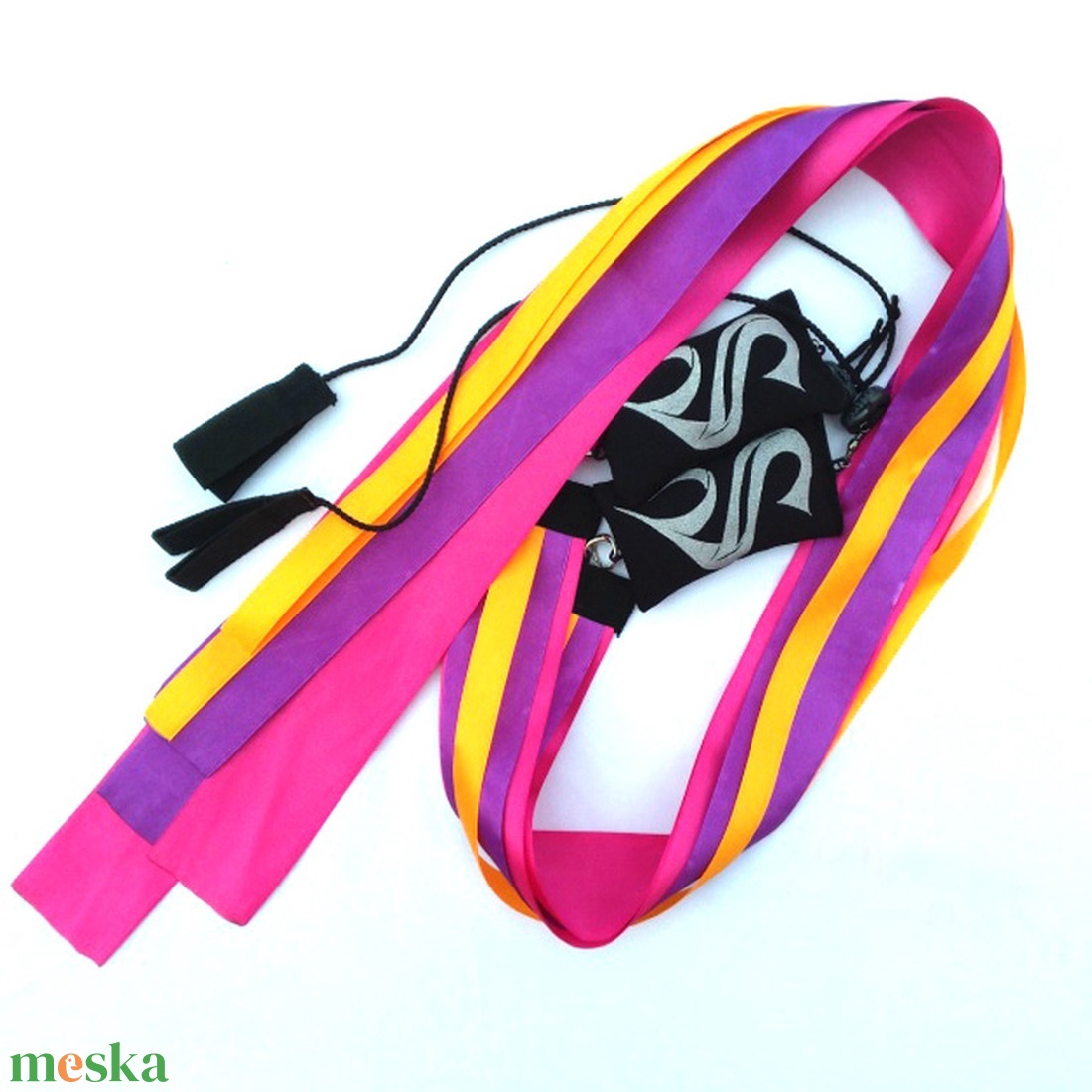 Kézműves Meteor/ Poi cserélhető szalagos  (150cm-es magasságtól) - játék & sport - készségfejlesztő és logikai játék - montessori szivárvány, waldorf játékok - Meska.hu