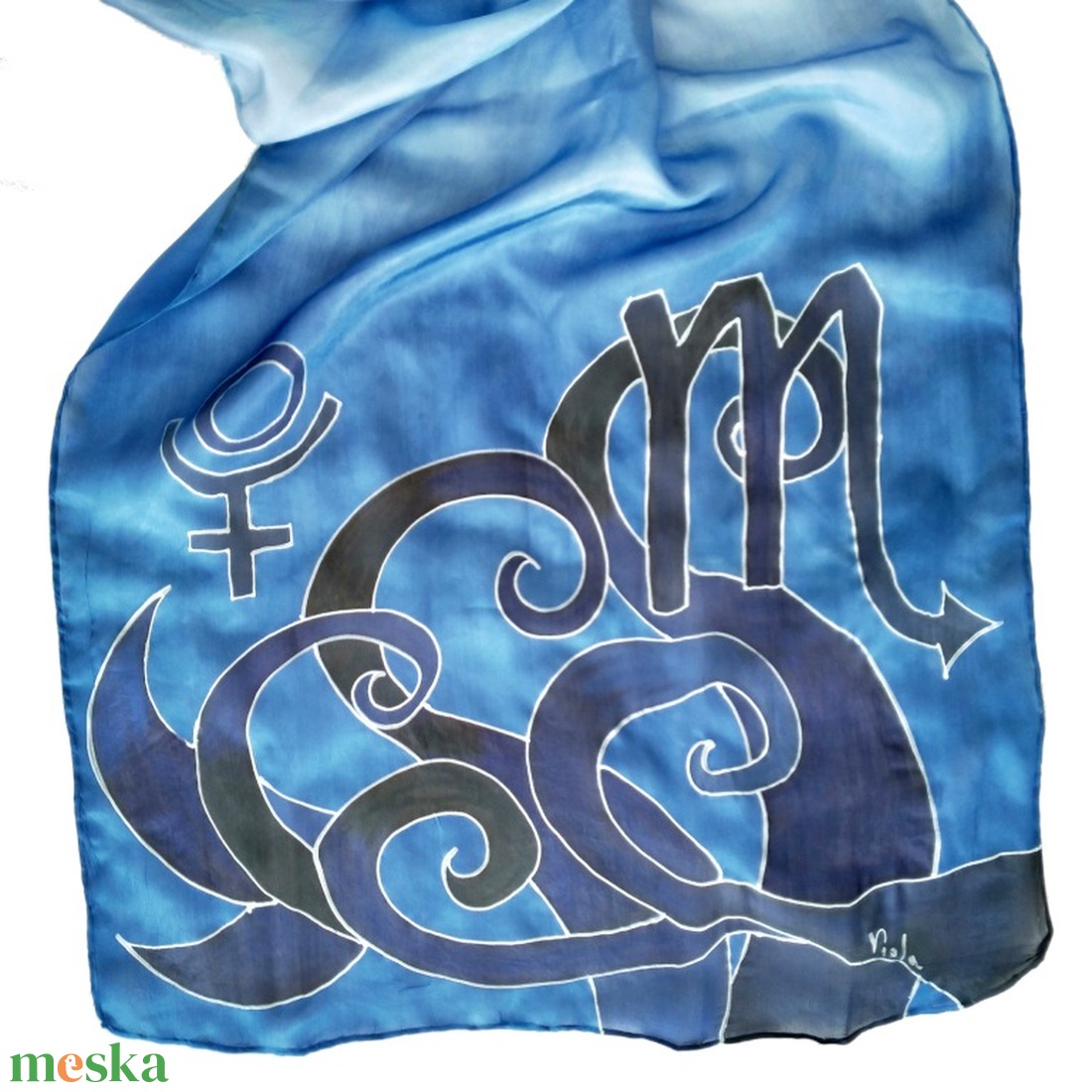 Skorpió csillagjegy hosszú selyemsál 180X45cm - ruha & divat - sál, sapka, kendő - sál - Meska.hu