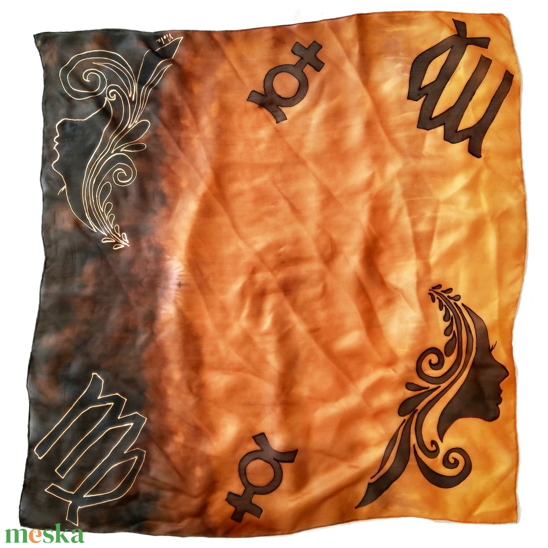 Szűz csillagjegyes selyemkendő - ruha & divat - sál, sapka, kendő - kendő - Meska.hu