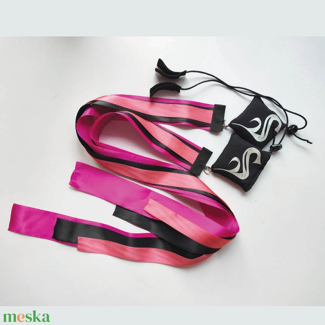 Kézműves Meteor/ Poi cserélhető szalagos  (130cm-es magasságtól) - játék & sport - készségfejlesztő és logikai játék - montessori szivárvány, waldorf játékok - Meska.hu
