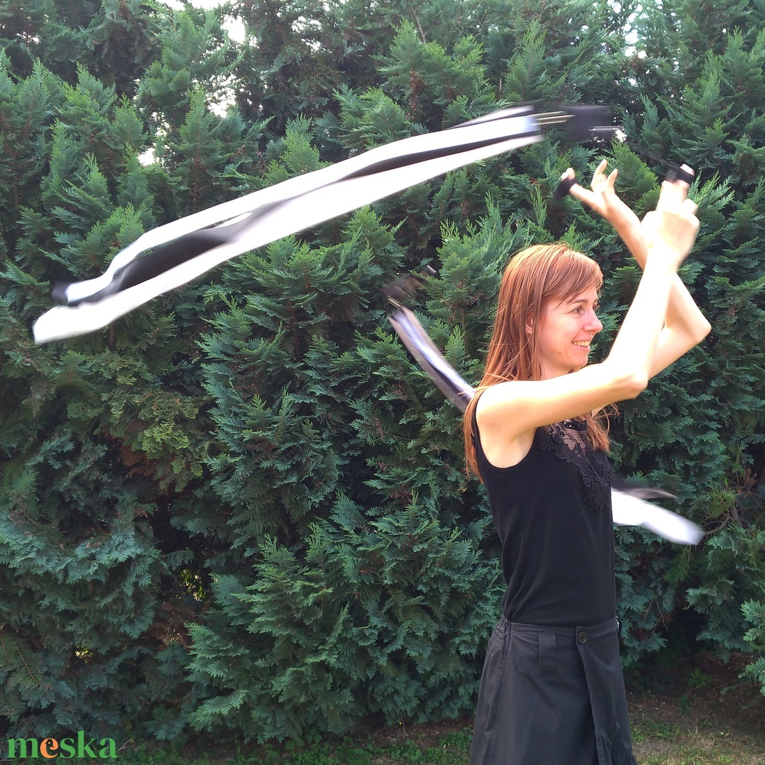 Kézműves Meteor/ Poi cserélhető szalagos (130cm magasságtól) - játék & sport - készségfejlesztő és logikai játék - montessori szivárvány, waldorf játékok - Meska.hu