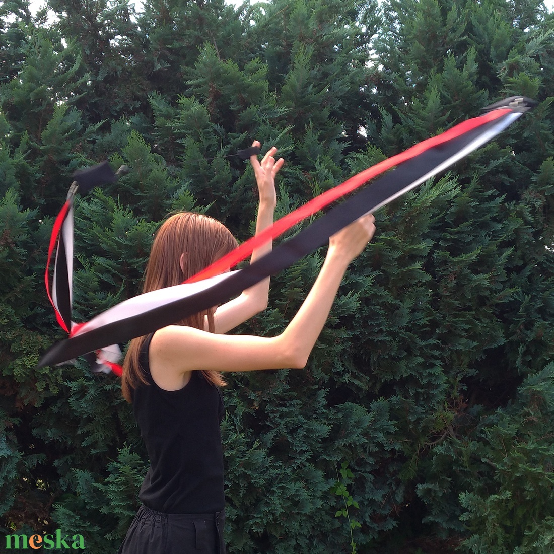 UTOLSÓ DARAB! Kézműves Meteor/ Poi cserélhető szalagos (130cm magasságtól) - baba - mama - baba játékok - waldorf játékok - Meska.hu