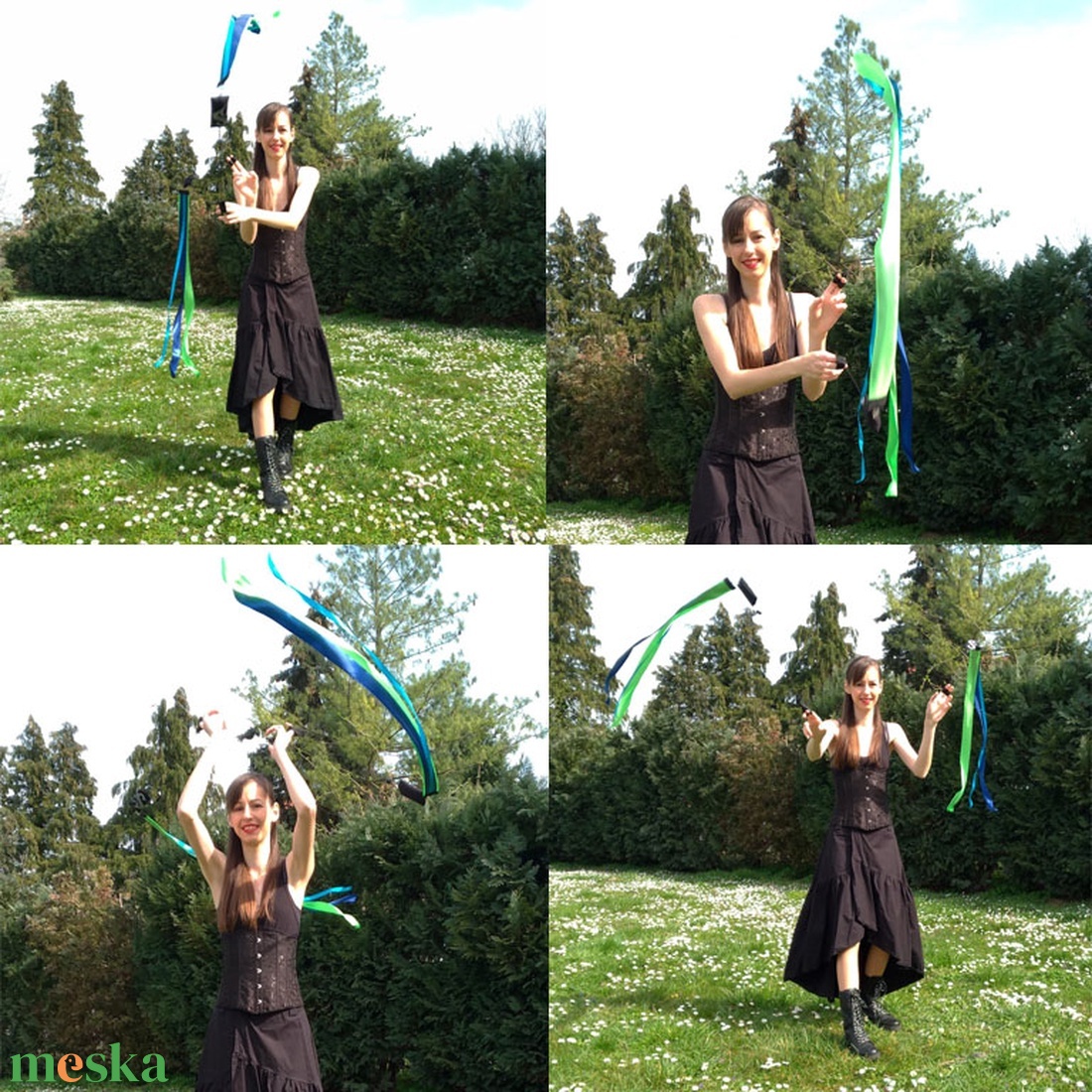 UTOLSÓ DARAB! Kézműves Meteor/ Poi cserélhető szalagos (130cm magasságtól) - baba - mama - baba játékok - waldorf játékok - Meska.hu