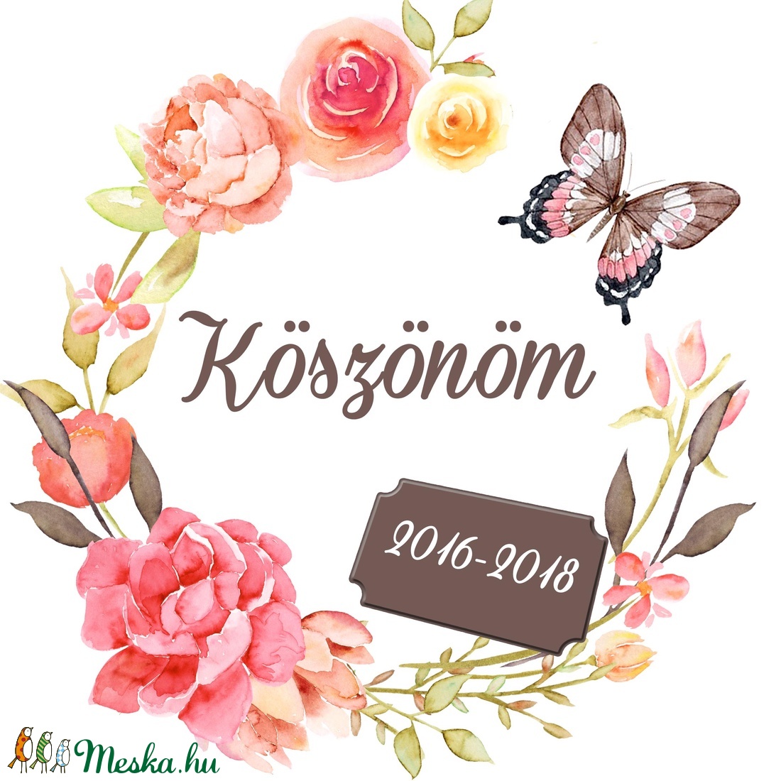 Virágos köszönő lap -  - Meska.hu